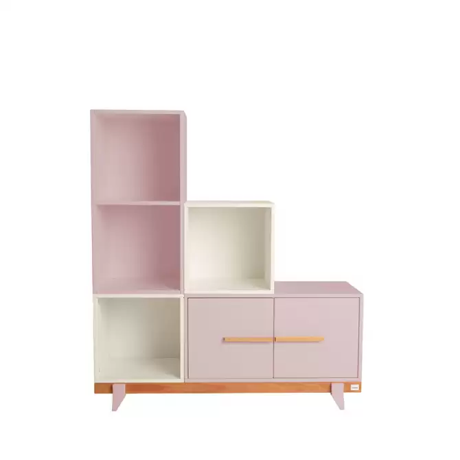  
par de cores para a estante: rosa/branco
