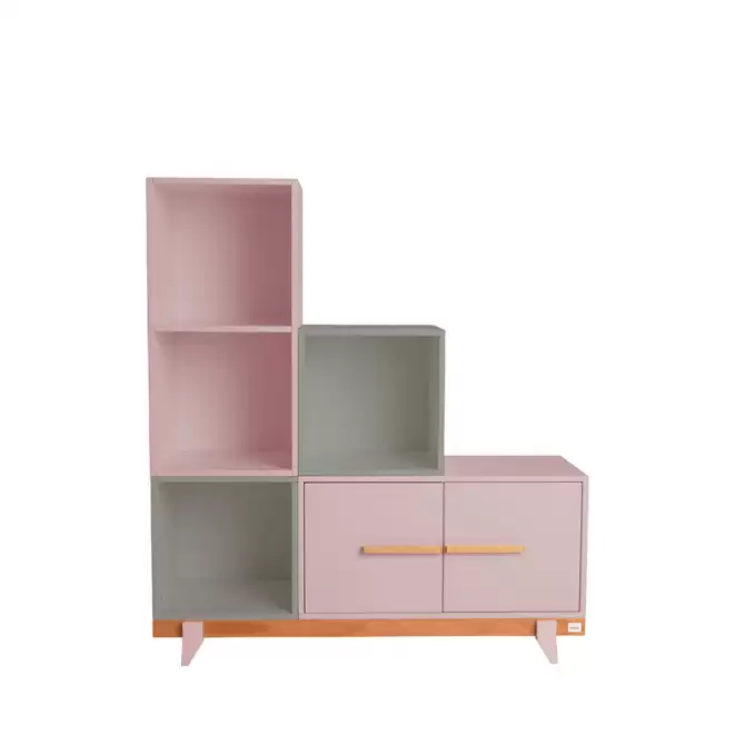  
par de cores para a estante: rosa/cinza